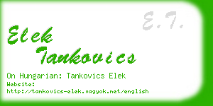 elek tankovics business card